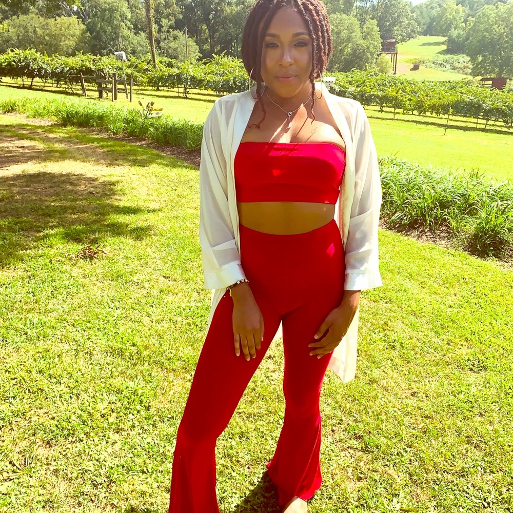 Red Two-Piece Pants set